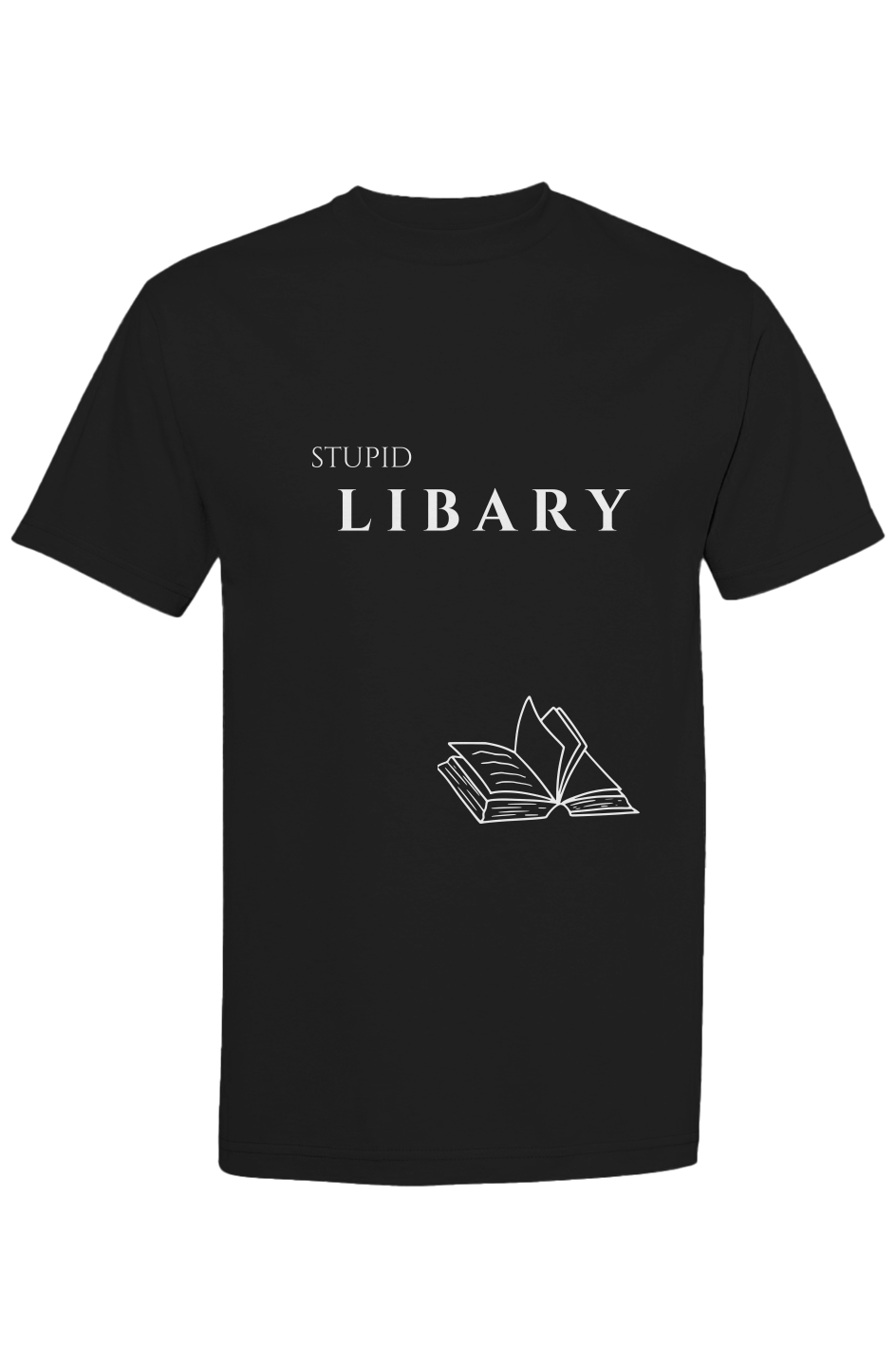 Premium classic streetwear t-shirt with original Stupid Libary open book graphic - Stupid Libary #1 tee