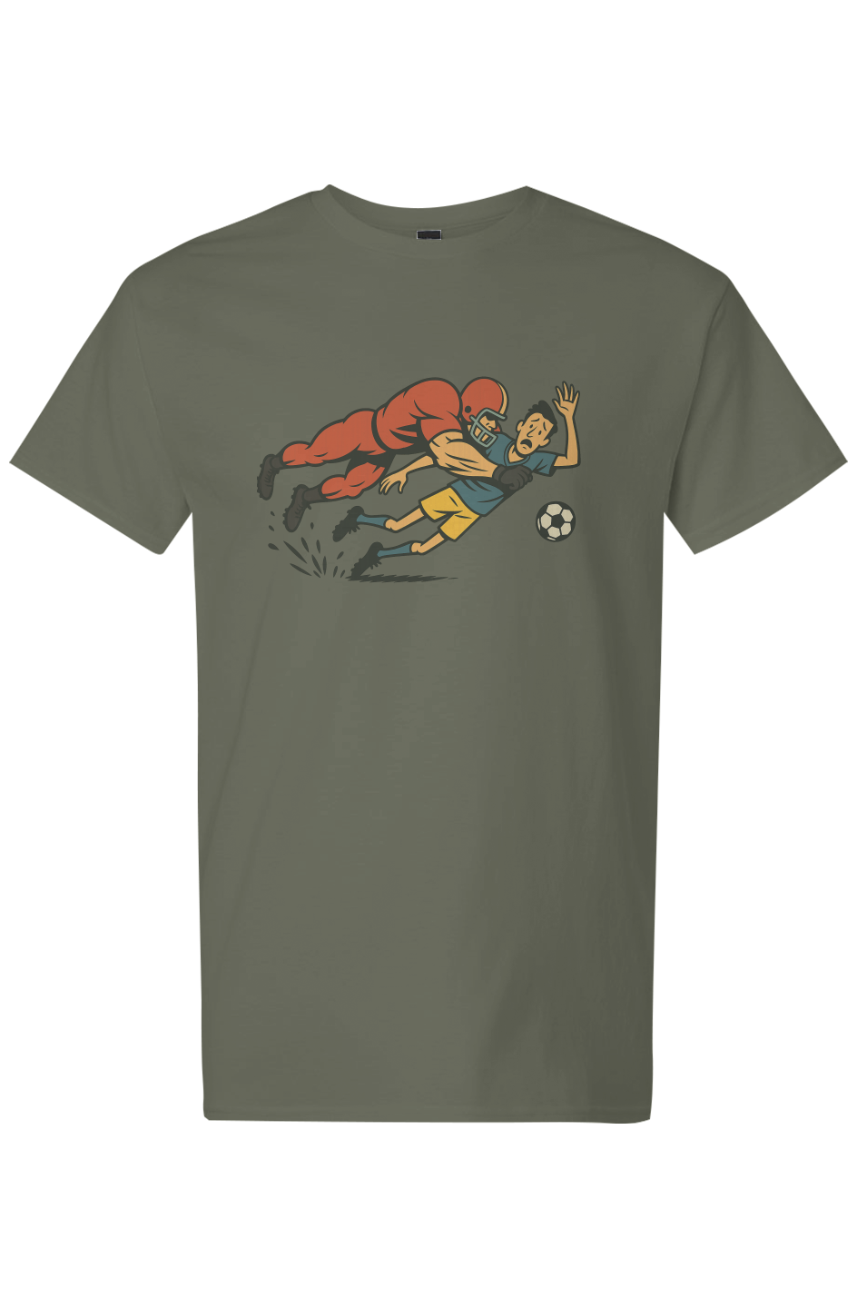 Premium graphic t-shirt with hand-drawn football vs soccer World Cup illustration - World Cup tee by Stupid Libary