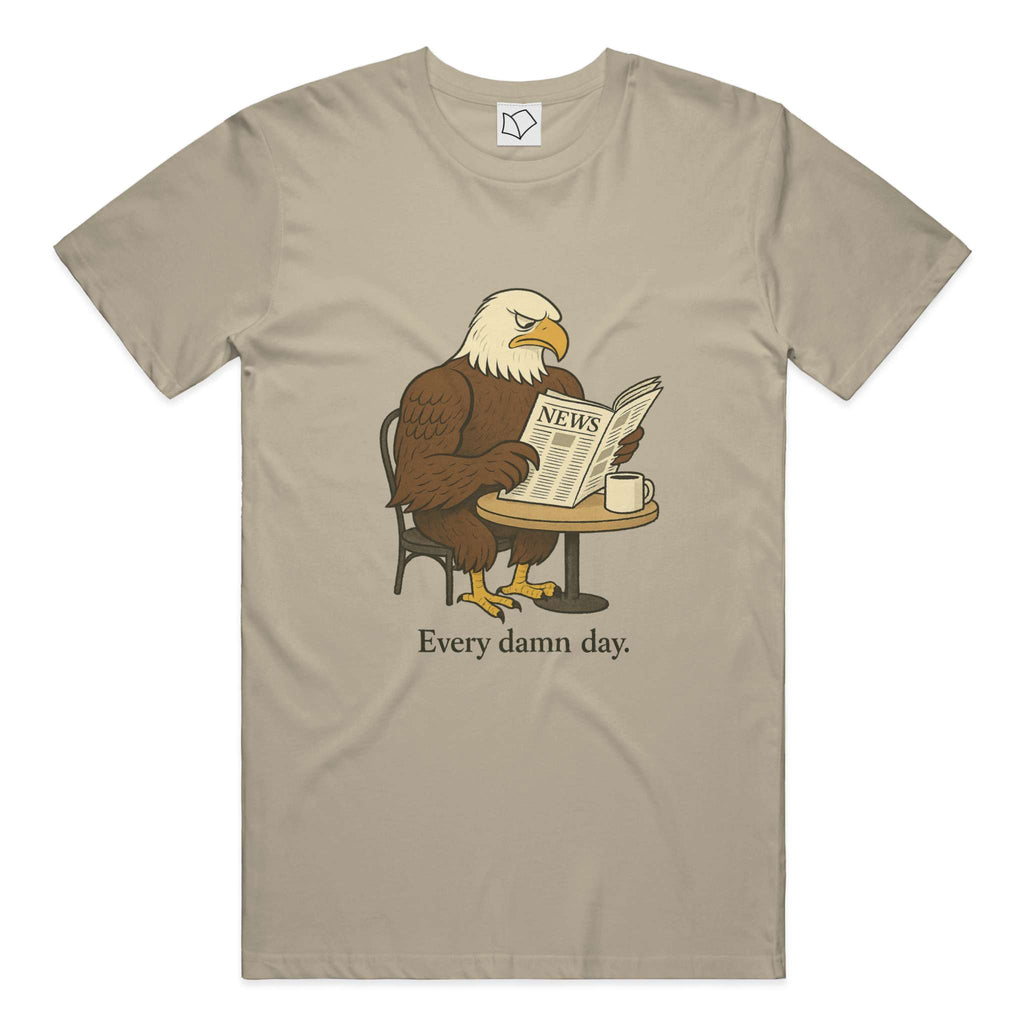 Premium graphic t-shirt with hand-drawn disappointed eagle illustration - Disappointed Eagle tee by Stupid Libary